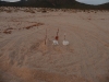 A turtle nest, well protected by the locals