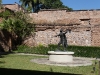 An El Zorro statue at the supposed Don Diego de la Vega former home