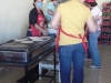 The tortilla lady hard at work making fresh tortillas for the birria