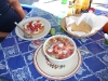 Visit #2 ceviche tostada and a cold fish broth with octopus and shrimp