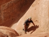 Luis climbing around in Arches NP