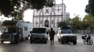Plaza San Ignacio and the traveling vehicles