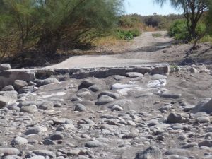 Shouldn't there be a bridge here? Shouldn't there be a bridge here? Good thing we drive a Landcruiser!