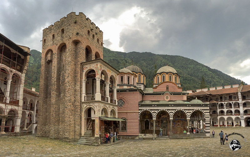 The beautiful Rila Monastery in the mountains of Bulgaria.