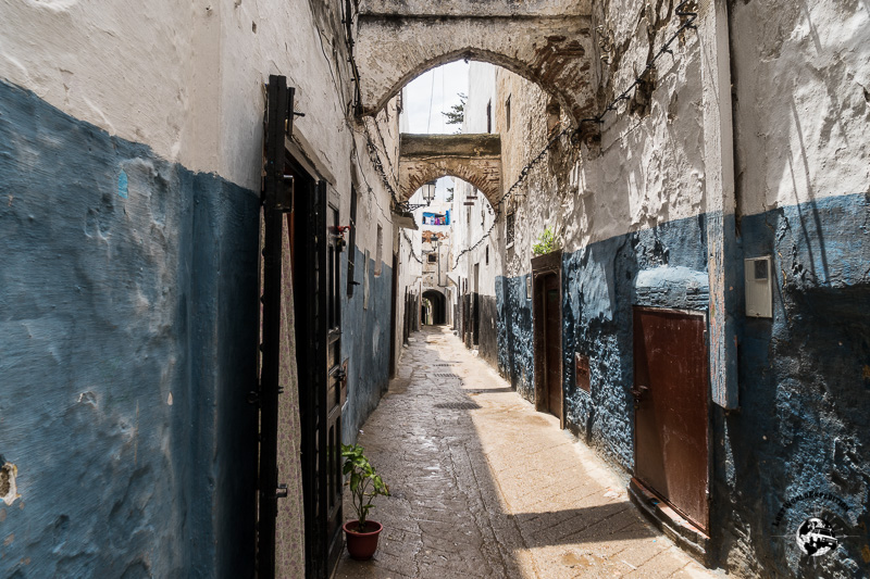 The view down one of the old streets of Chefchouaen.