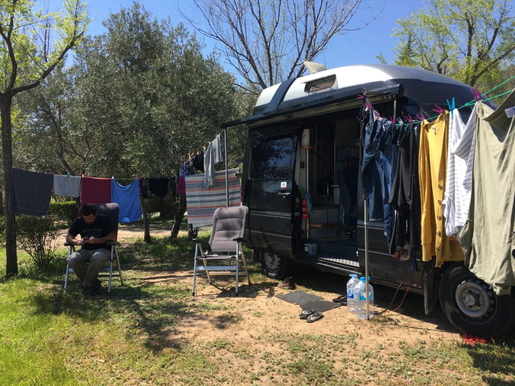 Doing laundry at a wonderful campground in Granada, Spain.